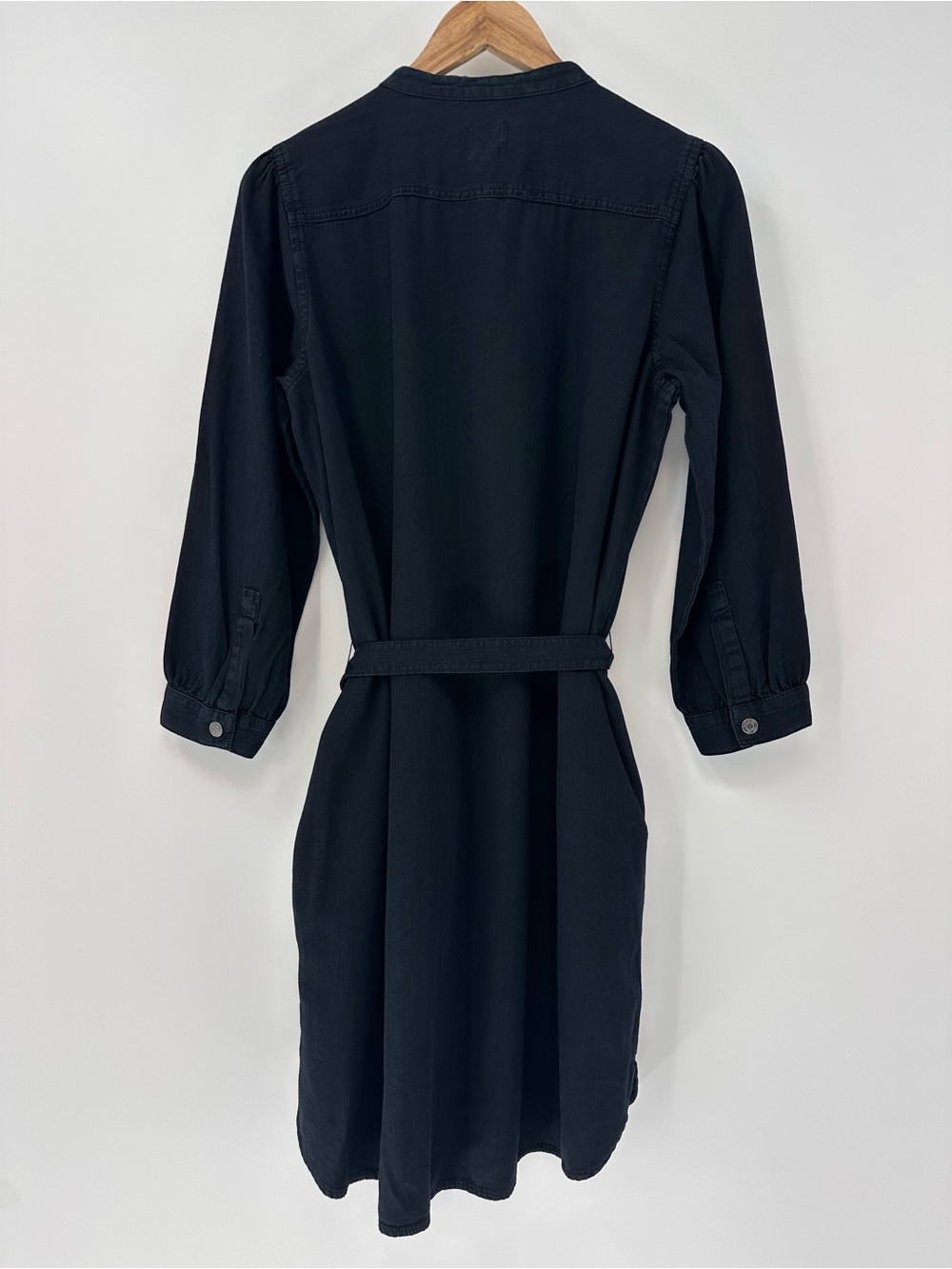 GAP DENIM Darkest Midnight Denim Belted Shirtdress Size PL - Picture 7 of 10